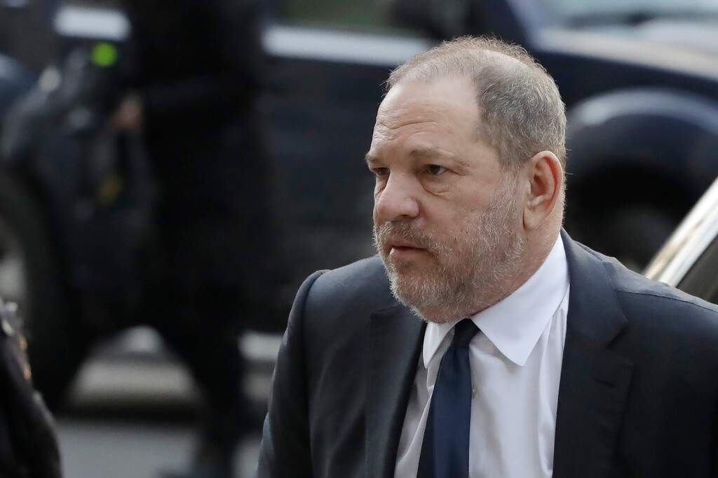 (Mark Lennihan | AP File Photo) In this Dec. 20, 2018 photo, Harvey Weinstein arrives at New York Supreme Court in New York. Weinstein was mocked from the stage and jeered by attendees at a New York City actors showcase — a rare public appearance ahead of his January rape trial. A comedian at Wednesday, Oct. 23, 2019 "Actor's Hour" referred to the disgraced film mogul during her set as "the elephant in the room" and likened him to horror villain Freddy Krueger.