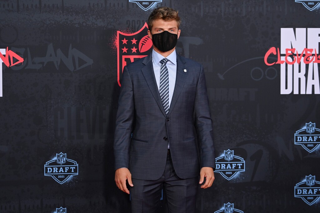 BYU quarterback Zach Wilson appears on the Red Carpet at the Rock & Roll Hall of Fame before the first round of the 2021 NFL football draft, Thursday, April 29, 2021, in Cleveland. (AP Photo/David Dermer, Pool)