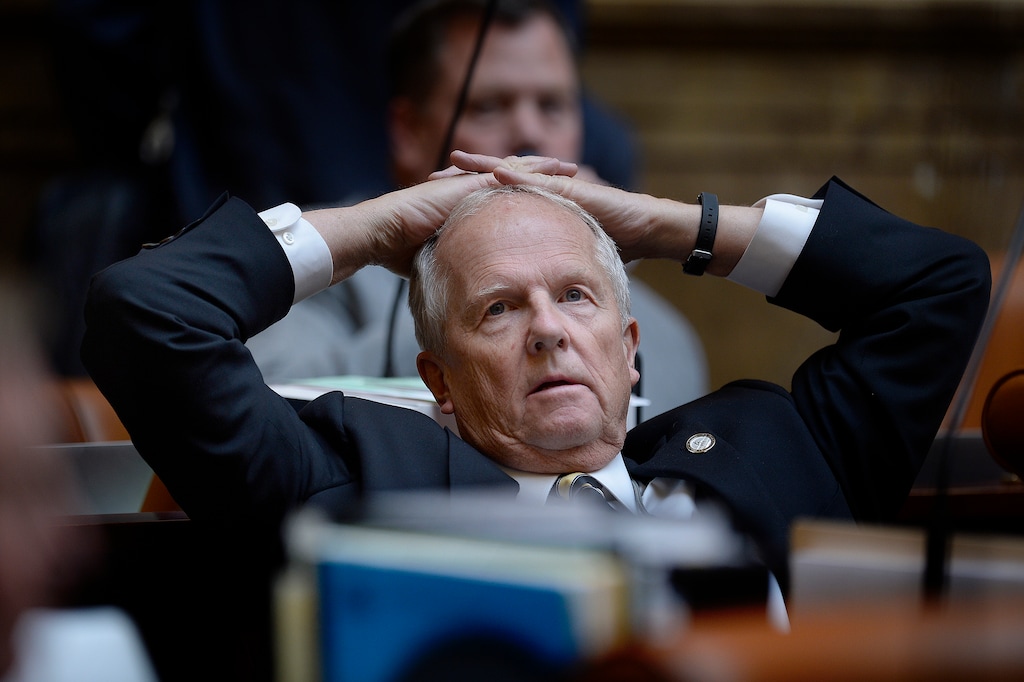 (Scott Sommerdorf | The Salt Lake Tribune ) Rep. Mike Noel, R-Kanab, in the Utah House of Representatives, Wednesday, February 22, 2017. Noel, the Utah Legislature’s most ardent booster of the taxpayer-funded Lake Powell pipeline, holds sizable yet undisclosed financial interests giving him a direct personal stake in the controversial billion-dollar water project, according to new claims filed Friday by an environmental group.