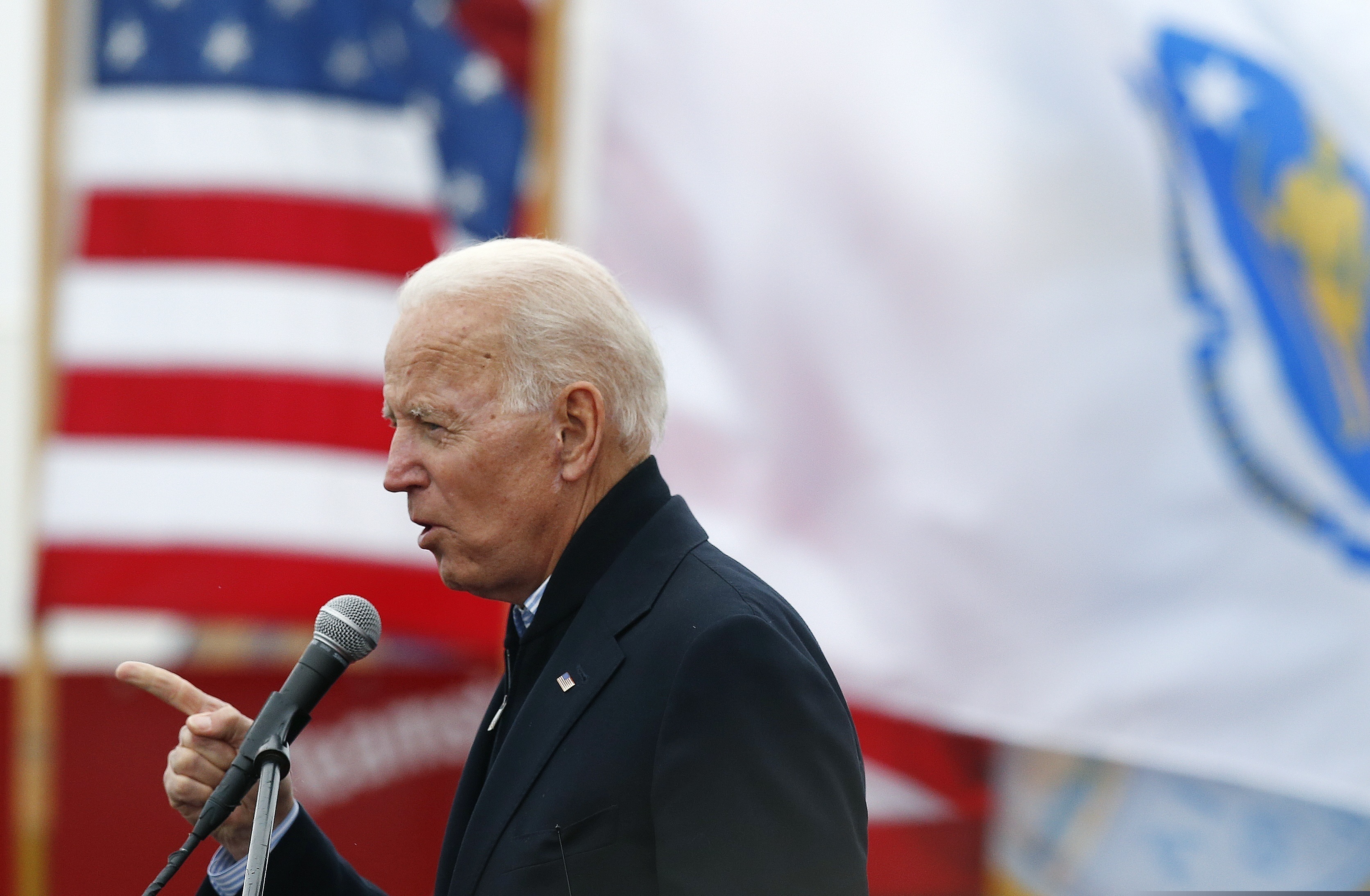 (Michael Dwyer | Associated Press file photo)   Former vice president Joe Biden speaks at a rally in support of striking Stop & Shop workers in Boston on April 18, 2019.
