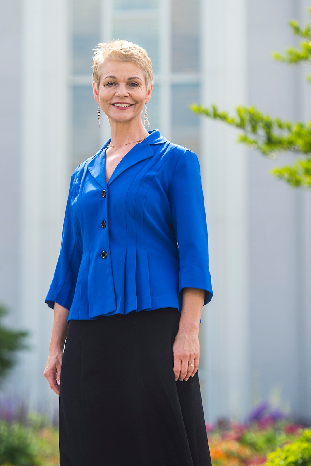 Chris Detrick  |  The Salt Lake TribuneMormon Women for Ethical Government founder Sharlee Mullins Glenn poses for a portrait outside of the Mount Timpanogos Utah Temple Thursday, July 20, 2017. 