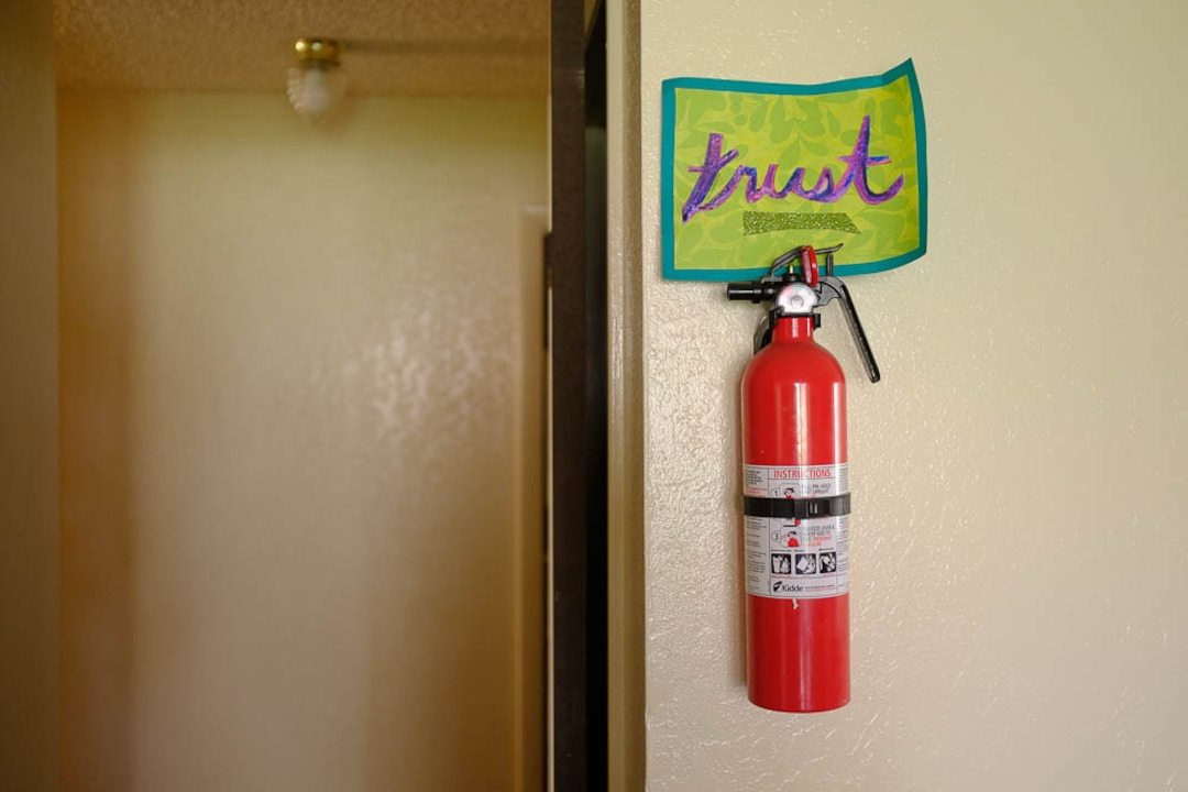 (Trent Nelson  |  The Salt Lake Tribune)  A sign reading "Trust" in Michelle Densley's apartment in Salt Lake County on Monday April 8, 2019.