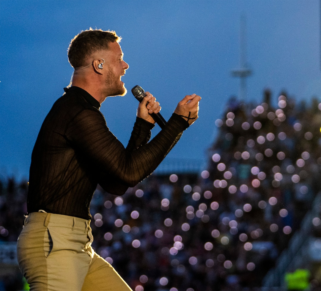 (Rick Egan | The Salt Lake Tribune) Dan Reynolds sings for Imagine Dragons, at Rice-Eccles Stadium, on Friday, Aug. 5, 2022.