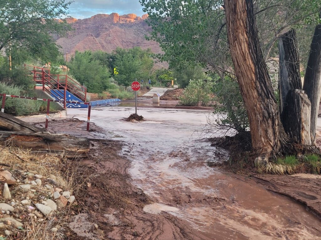 (Moab City Public Works) Damages from the June 21st flood when over in an inch of rain pouring in 15 minutes in some areas of Moab.