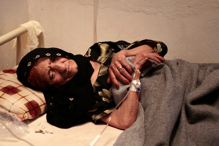 In this photo taken on Thursday, Jun. 29, 2017, an elderly woman is treated for suspected cholera infection at a hospital in Sanaa, Yemen. Yemen’s raging two-year conflict has served as an incubator for lethal cholera. (AP Photo/Hani Mohammed)