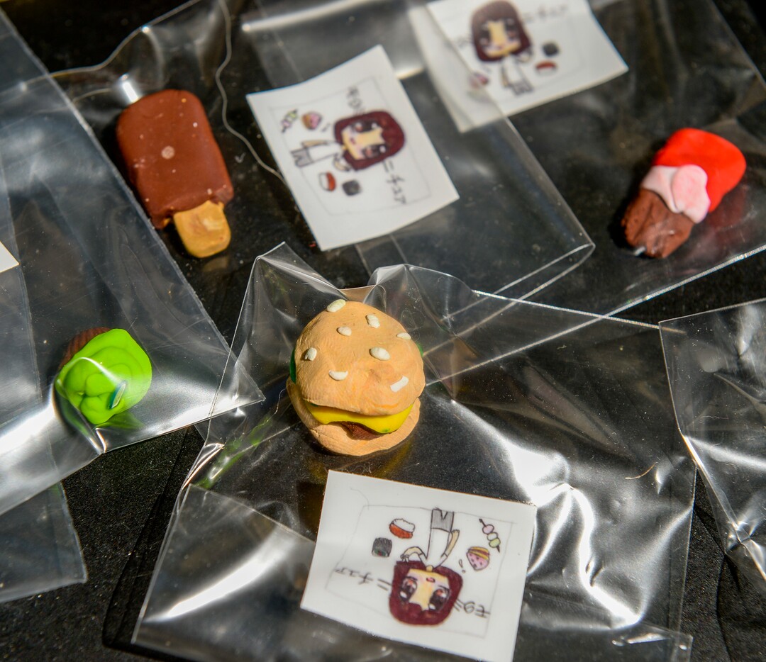 (Leah Hogsten  |  The Salt Lake Tribune) Imogen Nesse, 9, of Salt Lake City creates reproductions of food, including sushi, fudgesicles, cupcakes and heart-shaped waffles out of polymer clay at Craft Lake CityÕs DIY Festival Kid Row, where children 14 and under make and sell their products. Craft Lake CityÕs DIY Festival is UtahÕs largest local, three day arts festival with over 300 artisans, DIY engineers, vintage vendors and craft food creators.