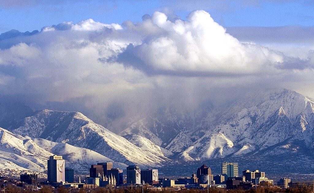 (Francisco Kjolseth | The Salt Lake Tribune) The Salt Lake City skyline before the start of the 2002 Winter Olympics, Jan. 23, 2002.
