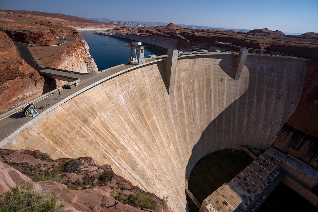 (Rick Egan | The Salt Lake Tribune) The Glen Canyon Dam, on the Colorado River in northern AZ, on Tuesday, Aug. 3, 2021.