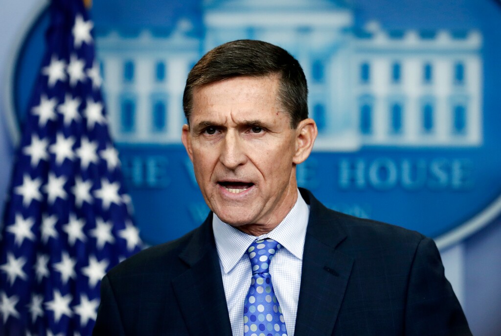 (Carolyn Kaster | The Associated Press) In this Feb. 1, 2017, file photo, then-National Security Adviser Michael Flynn speaks during the daily news briefing at the White House, in Washington. Flynn resigned as President Donald Trump's national security adviser on Feb. 13, 2017.