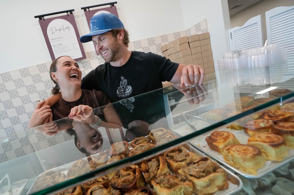 (Francisco Kjolseth | The Salt Lake Tribune) Dough Lady owners Amy and Eric Lund behind the counter of their newly opened Lehi location on Friday, Oct. 9, 2026.