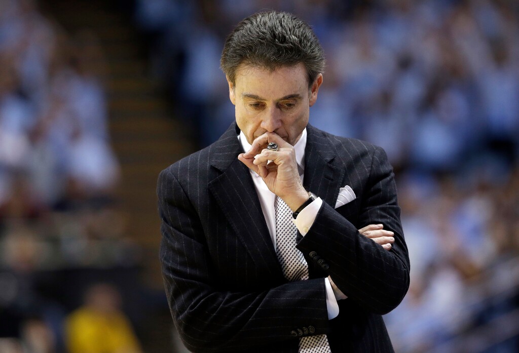 (AP Photo/Gerry Broome, File) Louisville's coach Rick Pitino was fired after an FBI probe uncovered recruiting problems.