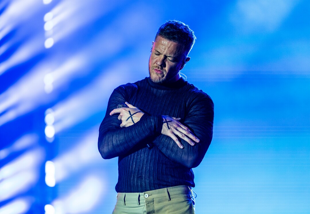 (Rick Egan | The Salt Lake Tribune) Dan Reynolds sings for Imagine Dragons, at Rice-Eccles Stadium, on Friday, Aug. 5, 2022.