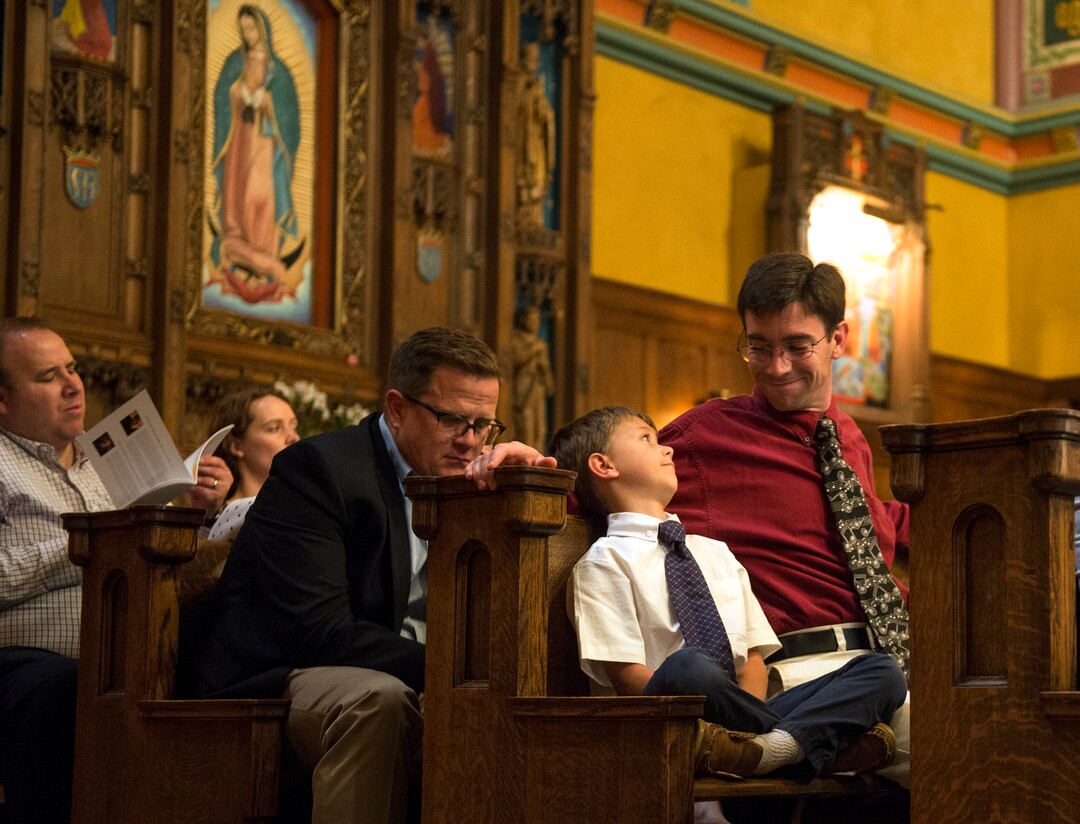 (Leah Hogsten  |  The Salt Lake Tribune) Audience members listen as the Utah Chamber Artists plays its annual Collage concert,  "In Memoriam," at the Cathedral of the Madeleine, Monday, Sept. 18, 2017.