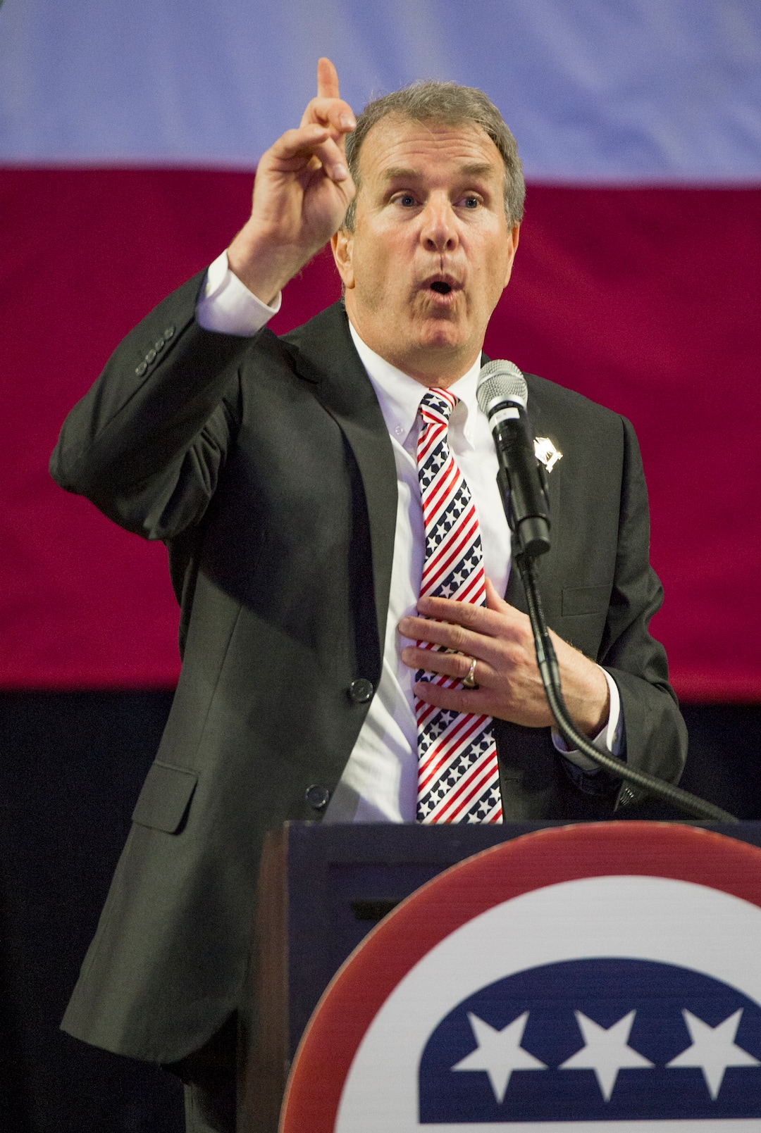 (Leah Hogsten  |  The Salt Lake Tribune) Chris Herrod, a candidate for Utah's 3rd Congressional District, delivers his speech at the Utah Republican Nominating Convention Saturday, April 21, 2018. Herrod and incumbent John Curtis will face off in the primary. 