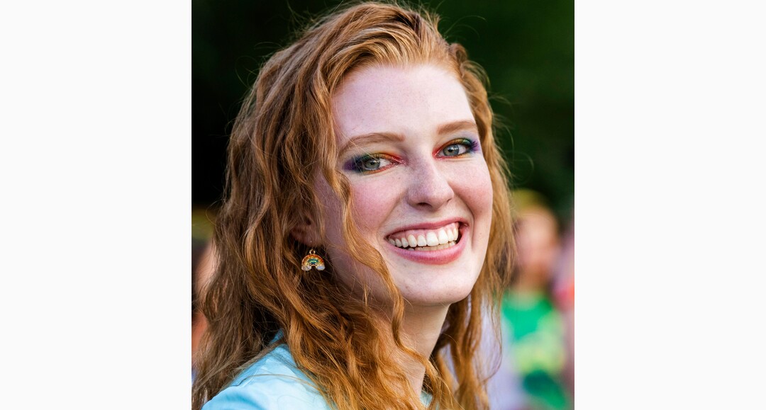 (Rick Egan | The Salt Lake Tribune) Kira Halterman put on special make up for Provo's first Pride March, on Monday, June 28, 2021.