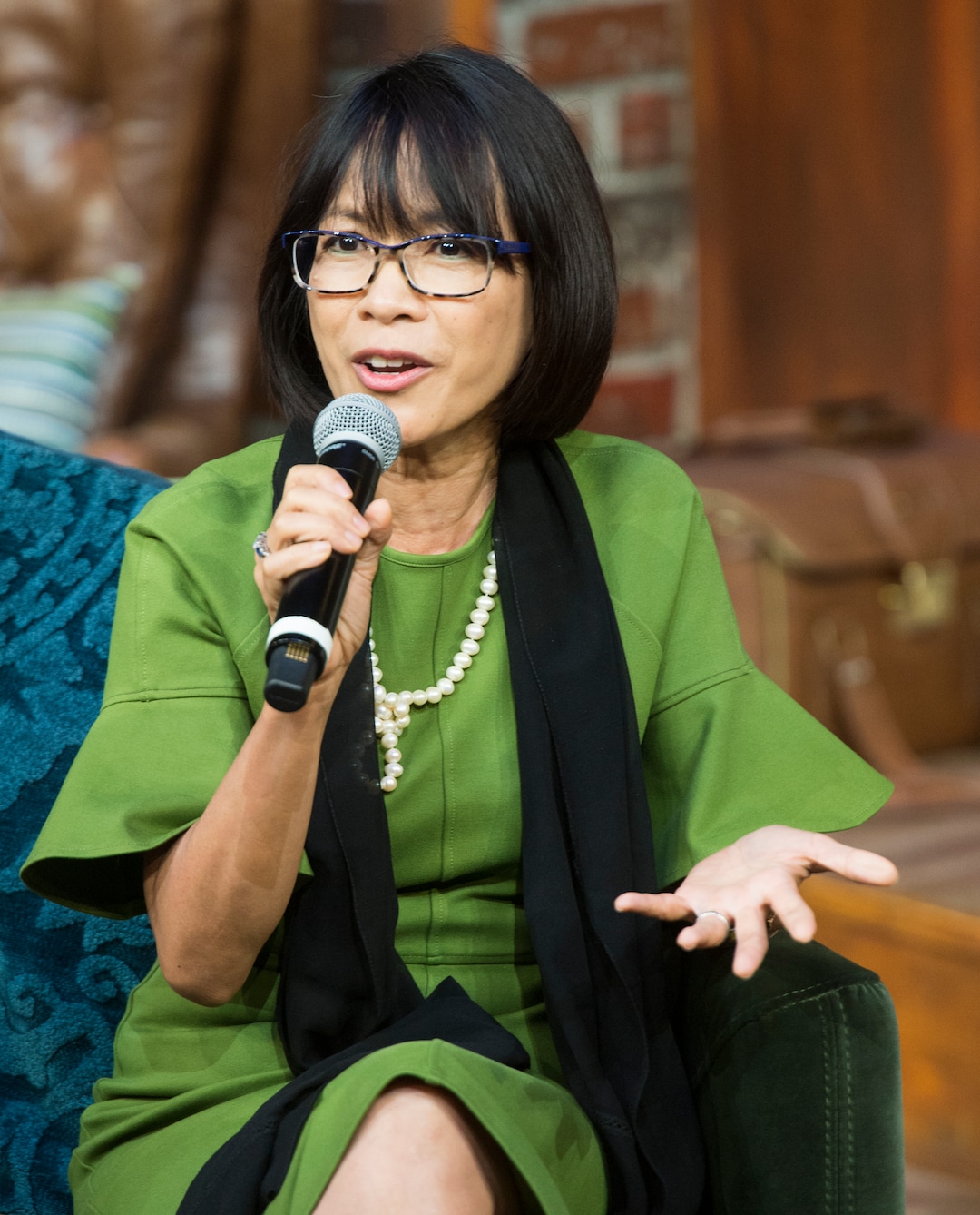(Rick Egan | The Salt Lake Tribune) Astrid Tuminez, president of Utah Valley University, makes a comment while participating on a panel with Utah's five female university and college presidents on Thursday, Oct. 4, 2018.