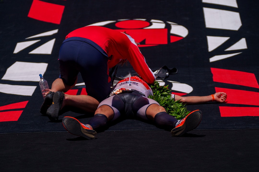 (Trent Nelson  |  The Salt Lake Tribune) Kristian Blummenfelt after winning the Ironman World Championship triathlon in St. George on Saturday, May 7, 2022.