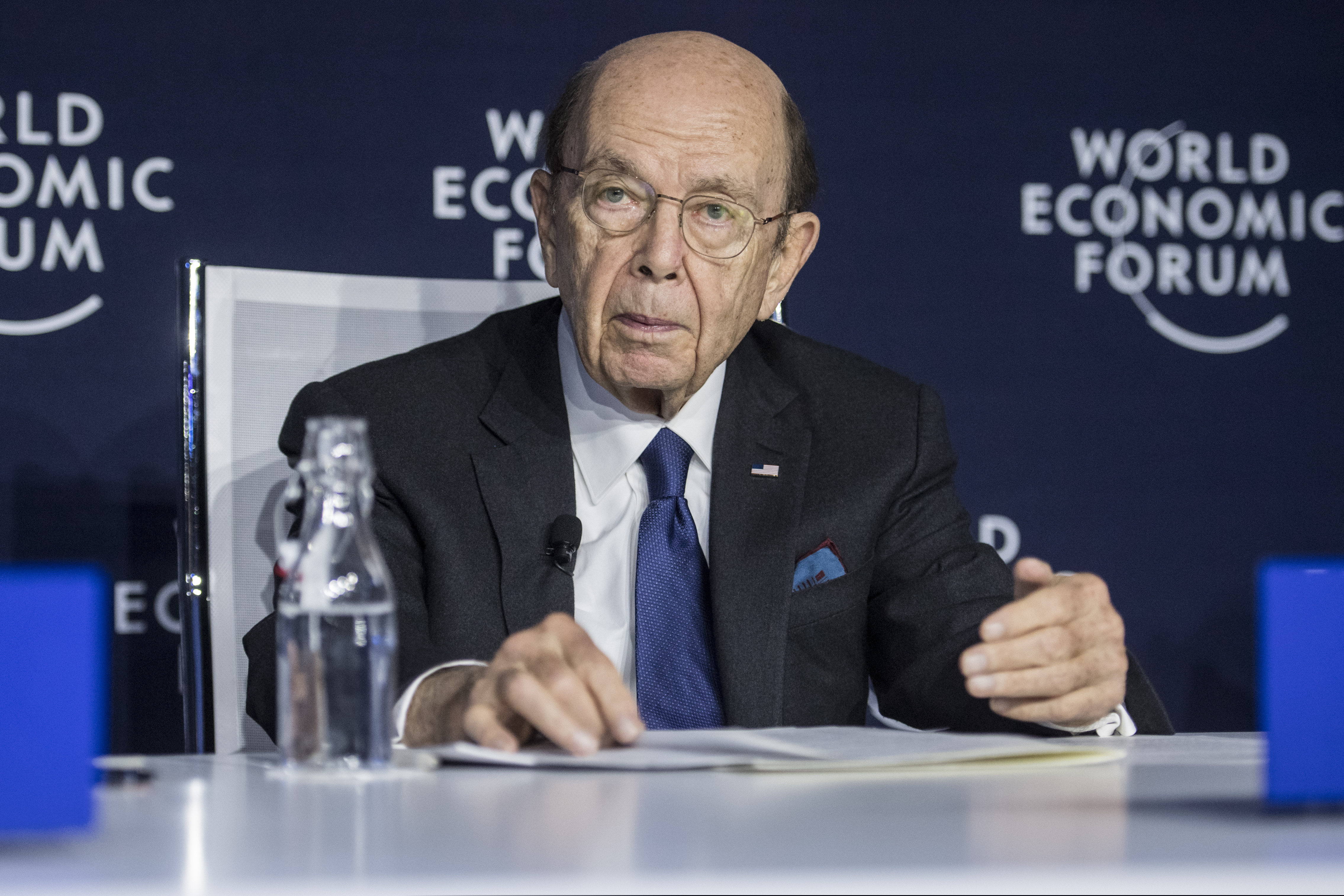 (Alessandro della Valle | Keystone via AP) Wilbur Louis Ross, US Secretary of Commerce, addresses a press conference during the 50th annual meeting of the World Economic Forum, WEF, in Davos, Switzerland, Wednesday, Jan. 22, 2020.
