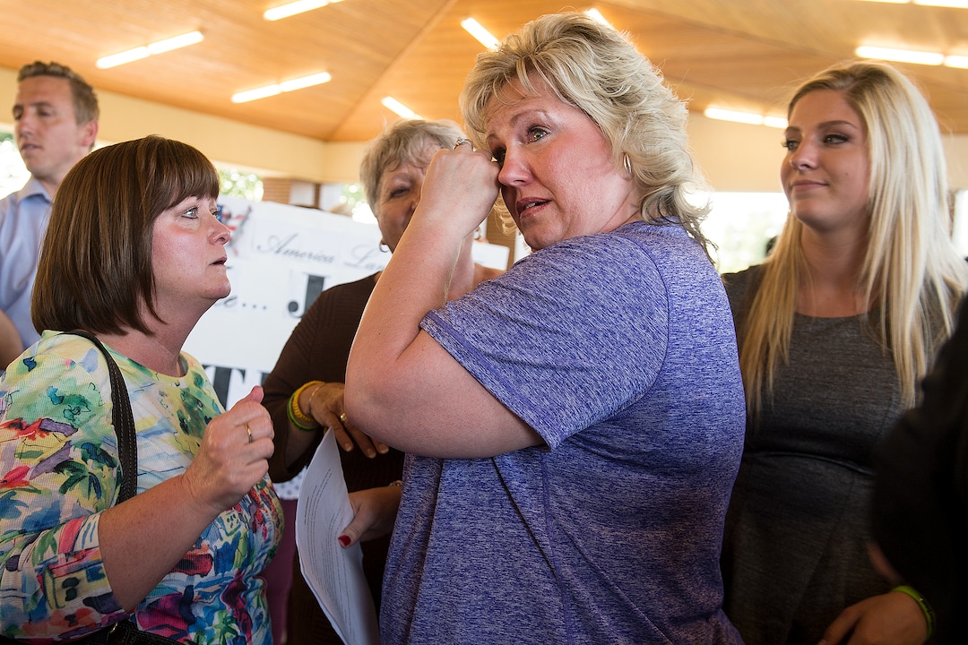 Leah Hogsten  |  The Salt Lake Tribunel-r Kelly Perry tries to comfort her sister-in-law, Laurie Holt, who fears for the life of her son Josh Holt, who has spent a year in a Venezuelan prison and is now severely injured after a fall. Holt, a former missionary with The Church of Jesus Christ of Latter-day Saints and a Riverton native, was arrested onÊJune 30, 2016. He had traveled to Venezuela to marry Thamara Caleno, a fellow Mormon he'd met online last January while looking for someone to practice Spanish with.