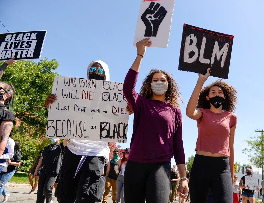 (Leah Hogsten  |  The Salt Lake Tribune) Over 1,000 Pride for Black Lives Matter supporters rallied at Liberty Park, Sunday, June 14, 2020 for over three hours before marching throughout Salt Lake City to join the Las Vidas Negras Importan Rally at Washington Square.