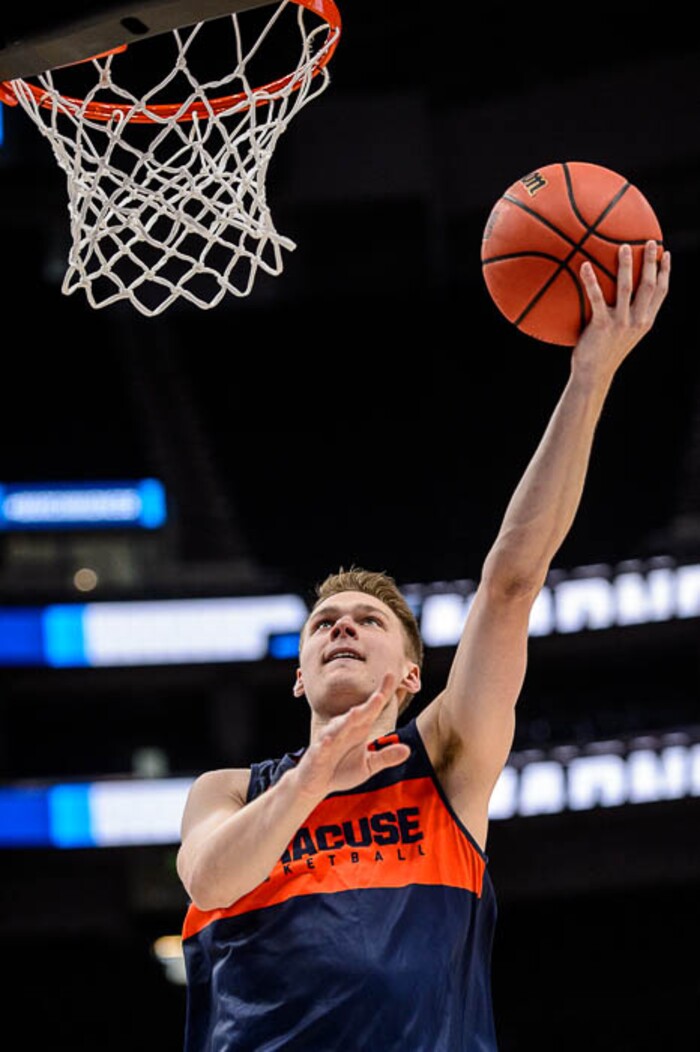 (Trent Nelson | The Salt Lake Tribune)  
Syracuse Orange guard Buddy Boeheim (35) as Syracuse practices for the 2019 NCAA Tournament in Salt Lake City on Wednesday March 20, 2019.
