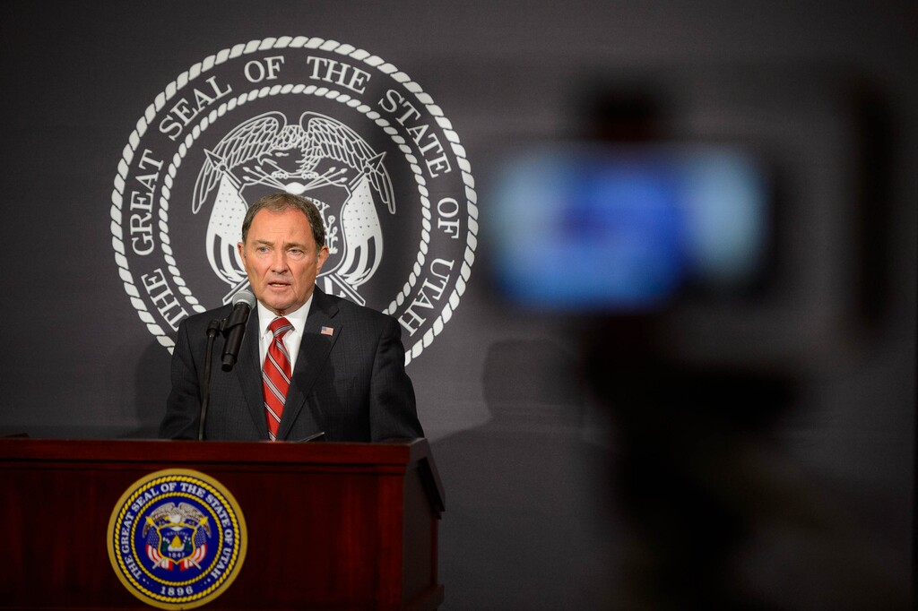 (Trent Nelson  |  Tribune file photo) Gov. Gary Herbert speaks at a news conference in Salt Lake City on Thursday, May 28, 2020.