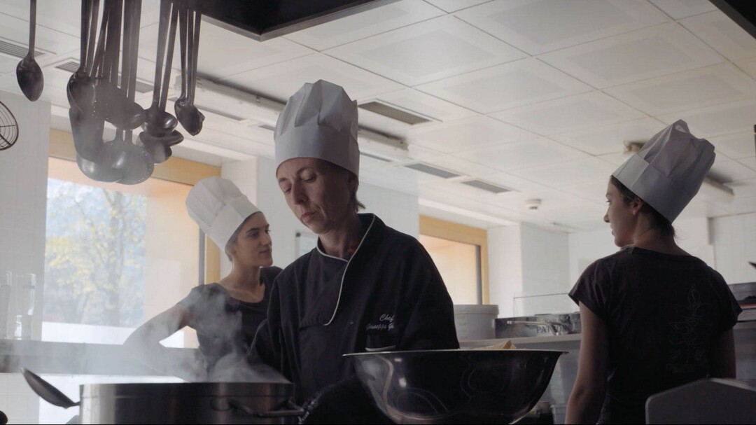 (Image courtesy of Channat Alshanova | Sundance Institute) Christina Proserpio, center, flanked by Ana Shametaj and Valentina Manzoni, stars in "Paola Makes A Wish," directed by Zhannat Alshanova, an official selection of the Shorts Programs at the 2020 Sundance Film Festival.