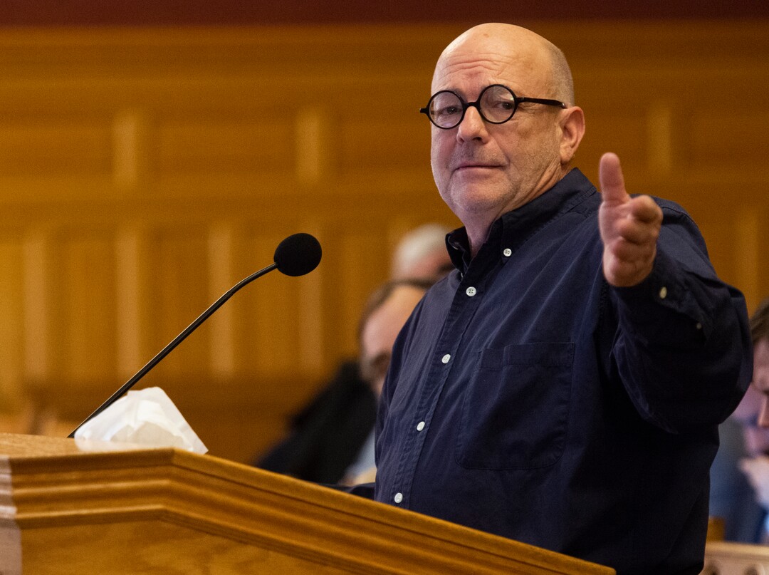 (Rick Egan  |  The Salt Lake Tribune)     Bill Davis introduces himself to the Salt Lake City Council, as he applies for the  City Counsel position vacated by Mayor Erin Mendenhall. More than 20 people candidates were given 5 minutes each to speak at the meeting, Tuesday, Jan. 21, 2020.
