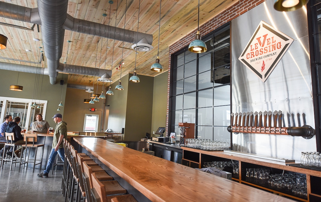 (Francisco Kjolseth  |  The Salt Lake Tribune) Level Crossing Brewing Co. is scheduled to open on March 30.