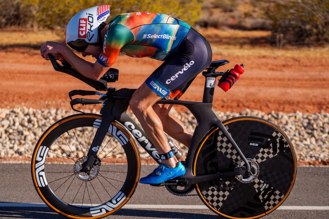 (Trent Nelson  |  The Salt Lake Tribune) Ben Hoffman competing in the Ironman World Championship triathlon in St. George on Saturday, May 7, 2022.