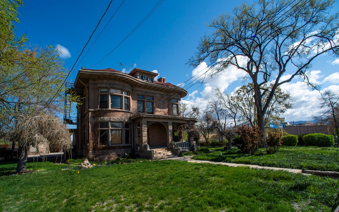 (Rick Egan  |  The Salt Lake Tribune)     The Albert Fisher Mansion and Carriage House were damaged in the March 18 earthquake. Monday, April 13, 2020.