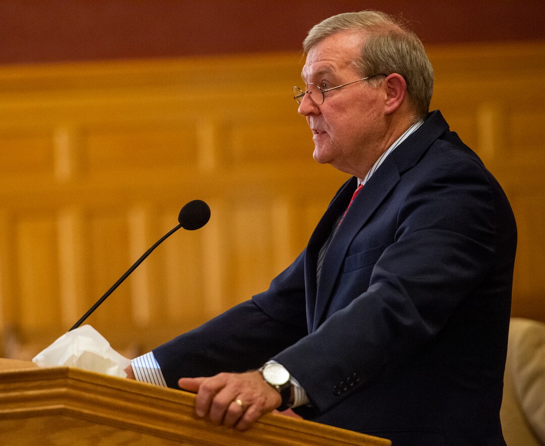 (Rick Egan  |  The Salt Lake Tribune)     Richard Graham speaks to the Salt Lake City Council, as he applies for the City Counsel position vacated by Mayor Erin Mendenhall. More than 20 people candidates were given 5 minutes each to speak at the meeting, Tuesday, Jan. 21, 2020.