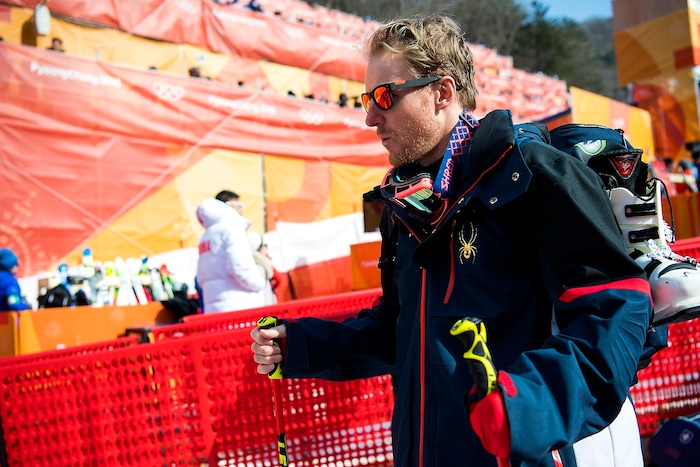 (Chris Detrick  |  The Salt Lake Tribune) Park City's Ted Ligety walks away from the course after competing in the Men's Giant Slalom Run 2 during the Pyeongchang 2018 Winter Olympics Sunday, Feb. 18, 2018. Ligety finished in 15th place with a combined time of 2:21.25.