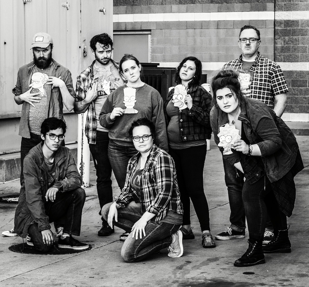 (Photo courtesy of An Other Theater Company) The cast of An Other Theater Company's production of "Mr. Burns: A Post-Electric Play": Front row, from left: Diego Cordero, Annette Miner and Viviane Turman; back row: Steve Allyn, Colt Brown, Mara Lefler, Rachel Intrator and JD Ramey.