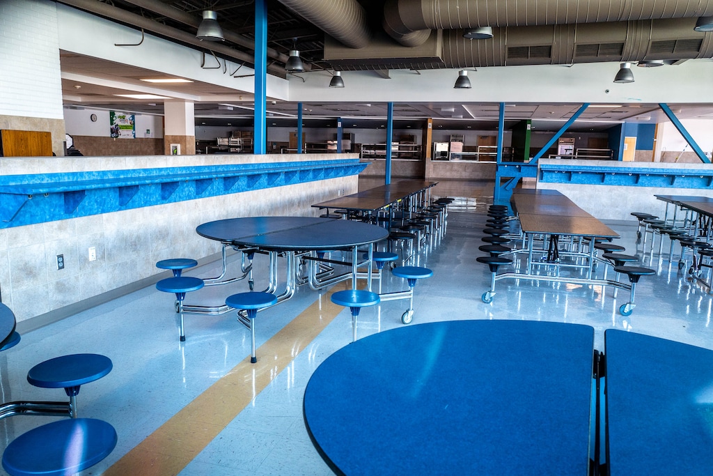 (Trent Nelson  |  The Salt Lake Tribune) Orem Junior High School, empty and closed on Tuesday, April 14, 2020.