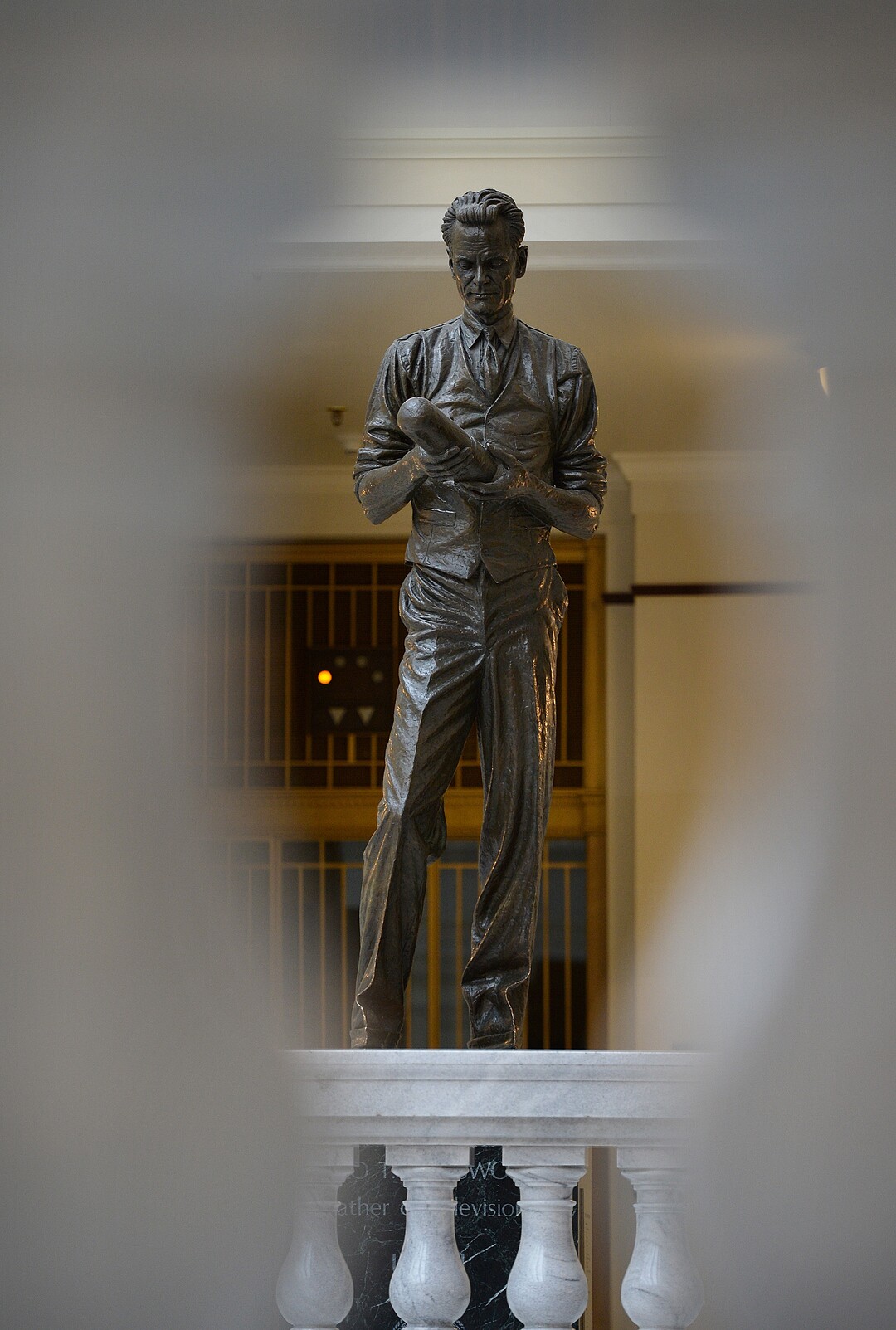 (Scott Sommerdorf   |  The Salt Lake Tribune)  The Philo T. Farnsworth statue on the 4th floor of the Utah State Capitol, Thursday, January 25, 2018.
