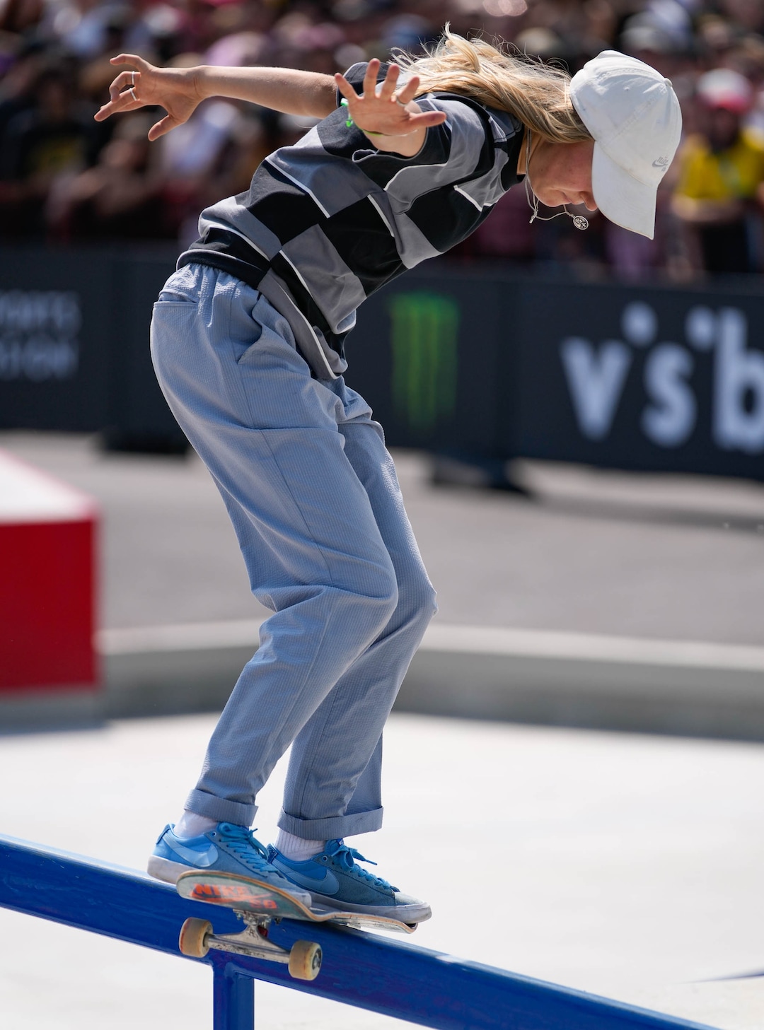 (Francisco Kjolseth | The Salt Lake Tribune) Keet Oldenbeuving of the Netherlands competes in Street League Skateboarding Championship Tour at the Utah State Fairpark in Salt Lake City on Saturday, Aug. 28, 2021. Now in its 11th year, the sport’s premier competition series includes more of the world’s best skaters than ever before, with the tour roster featuring 47 athletes hailing from 11 countries, including 21 Olympians and multiple X Games medalists.