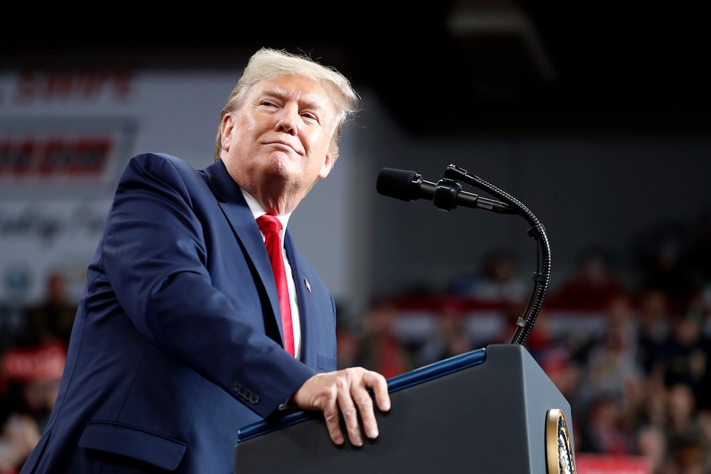 (Jacquelyn Martin | AP) President Donald Trump speaks at a campaign rally, Thursday, Jan. 9, 2020, in Toledo, Ohio.