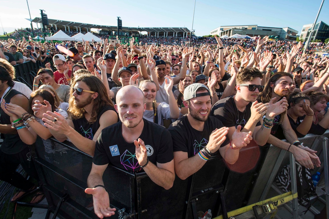 (Rick Egan  |  The Salt Lake Tribune)Alex Boye gets the crowd going at the LoveLoud Festival at Brent Brown Ballpark at UVU campus, Saturday, August 26, 2017.