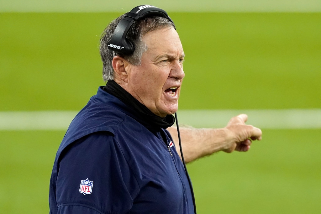 (Ashley Landis | AP file photo) In December, New England Patriots head coach Bill Belichick yells from the sideline during the second half of an NFL football game against the Los Angeles Rams in Inglewood, Calif. Belichick said on Monday night that he will not receive the Presidential Medal of Freedom after all.