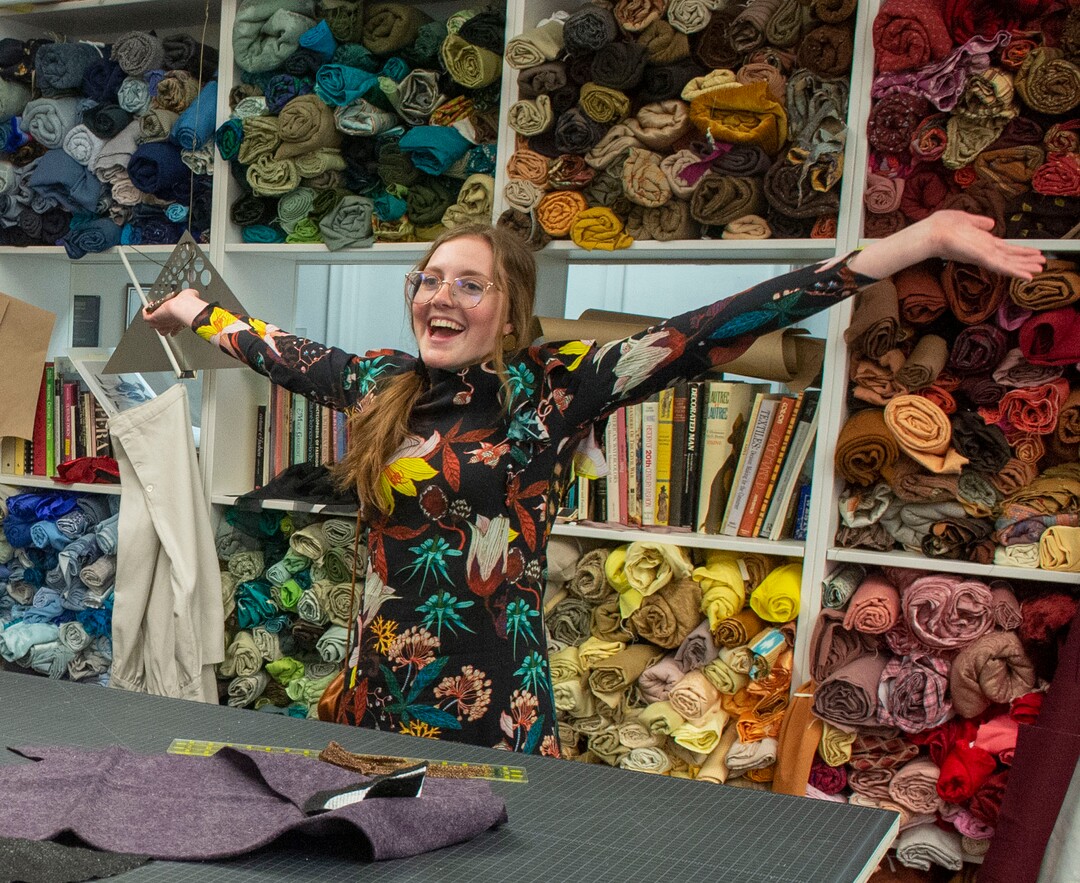 (Rick Egan  |  The Salt Lake Tribune)  Social media influencer Hannah Lewis,  poses for a photo in the Utah Opera costume shop, during a preview event for "Norma," at the Utah Opera Production Studios, Monday, April 15, 2019.