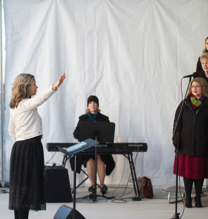 (Courtesy The Church of Jesus Christ of Latter-day Saints)  A choir sang at The LDS Church's dedication of their temple in Meridian, Idaho on Sunday.
