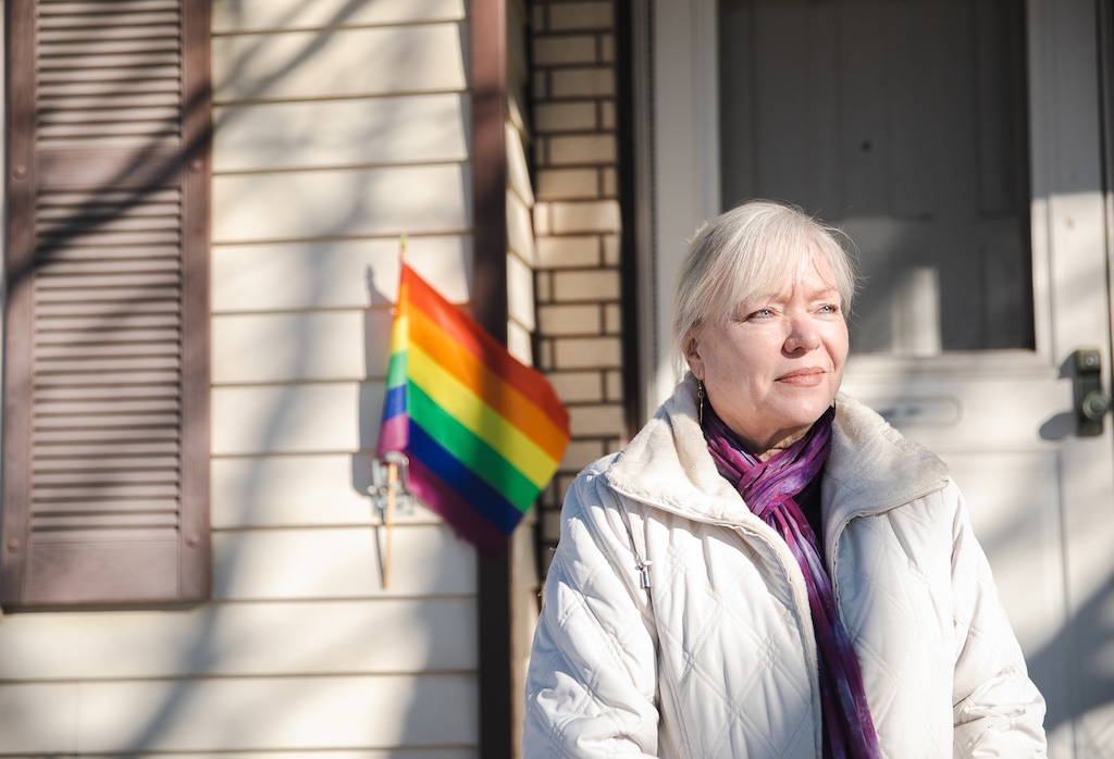 (Rachel Rydalch | The Salt Lake Tribune) Sue Bergin, a former adjunct professor at BYU, stands for a portrait in Orem on Wednesday, Feb. 2, 2022.