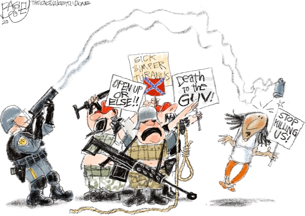 (Pat Bagley | The Salt Lake Tribune) This cartoon, titled "Confederacy of Dunces," appears in The Salt Lake Tribune on Thursday, May 28, 2020.