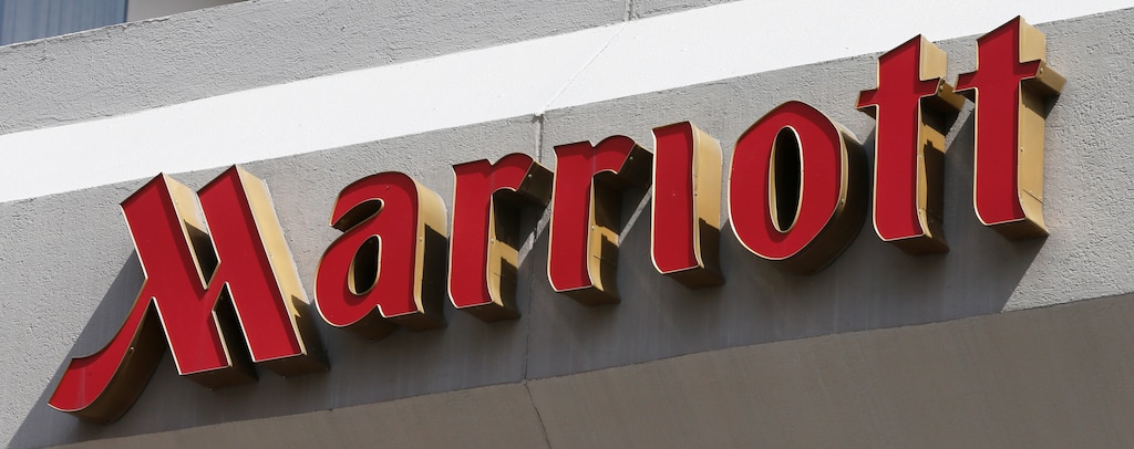 (Steve Helber, The Associated Press) This 2016 photo shows a sign at a Marriott Hotel in Richmond, Va.  A real estate arm of The Church of Jesus Christ of Latter-day Saints recently bought a Marriott Residence Inn in Hawaii.