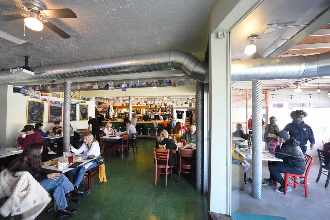 (Francisco Kjolseth  | The Salt Lake Tribune) People stop in for breakfast and lunch on Friday, March 12, 2021, to Salt Lake City's Blue Plate Diner which just announced it will be closing on May 4, after 20 years in business. A new development is going in on the corner that is forcing it to shut down.