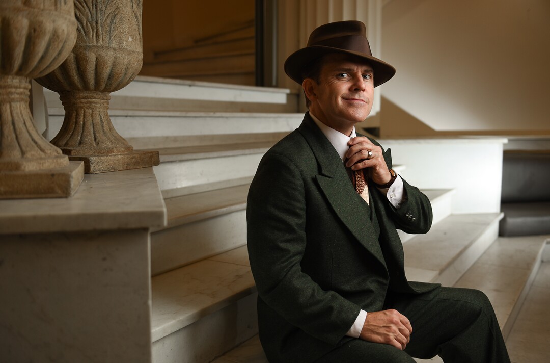 (Francisco Kjolseth  |  The Salt Lake Tribune)  Robert Creighton, actor who is writer, composer and star of "Cagney: The Musical," opening in September at Pioneer Theatre - where it is worshipping for a Broadway run, is photographed at The Wave in Salt Lake City.