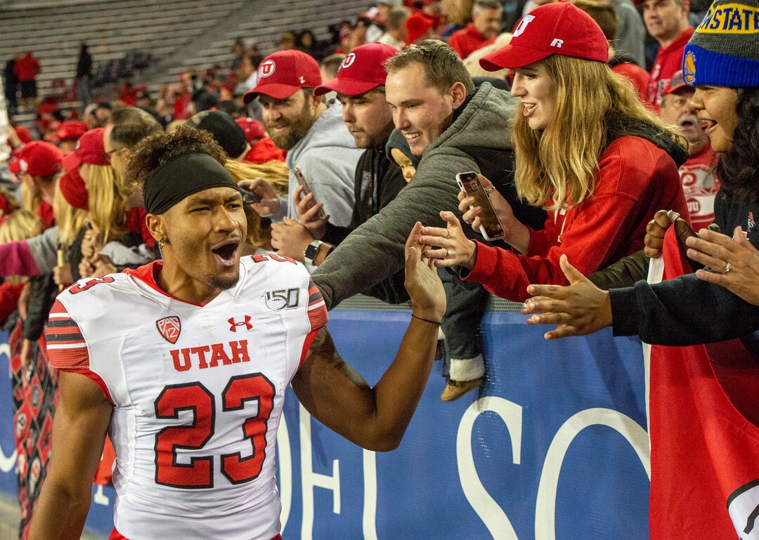 (Rick Egan  |  The Salt Lake Tribune)      Utah Utes defensive back Julian Blackmon (23) after they defeated the Wildcats, 35-7, in PAC-12 action between the Utah Utes and the Arizona Wildcats in Tucson, Saturday, Nov. 23, 2019.