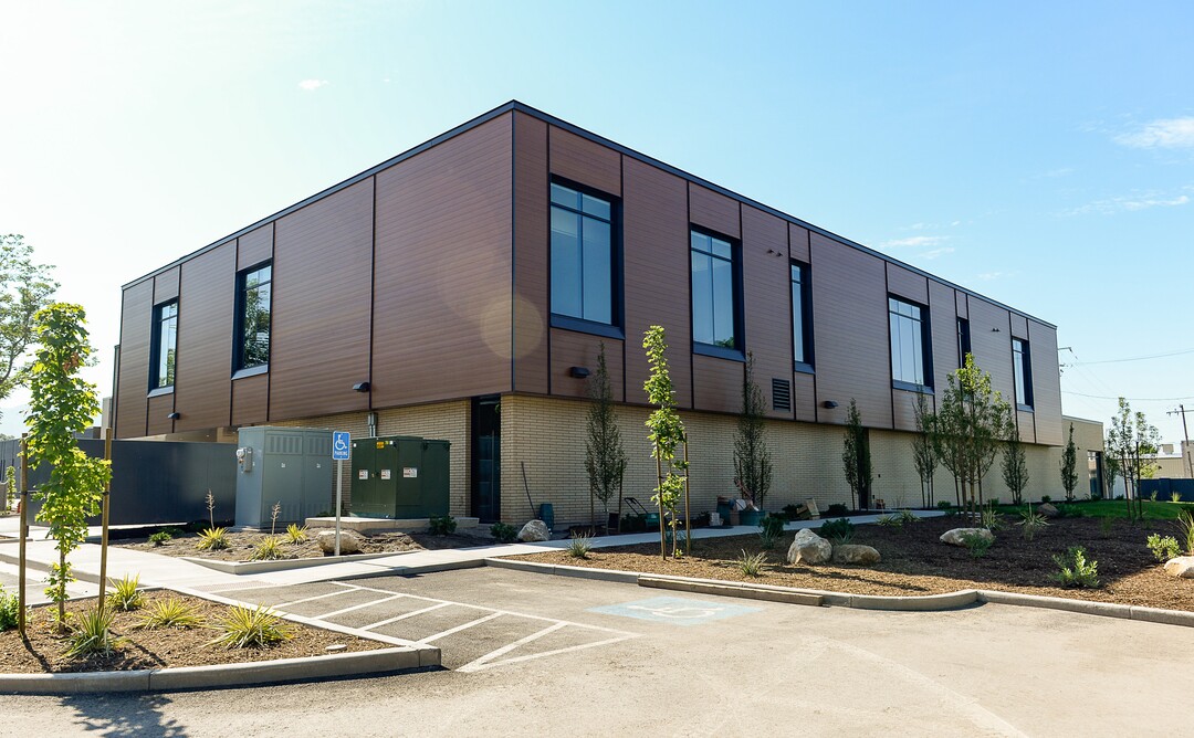 (Francisco Kjolseth  |  The Salt Lake Tribune)  Crews continue to work on the men's and women's homeless resource center at 242 West Paramount Avenue in Salt Lake City on Tuesday, July 9, 2019.