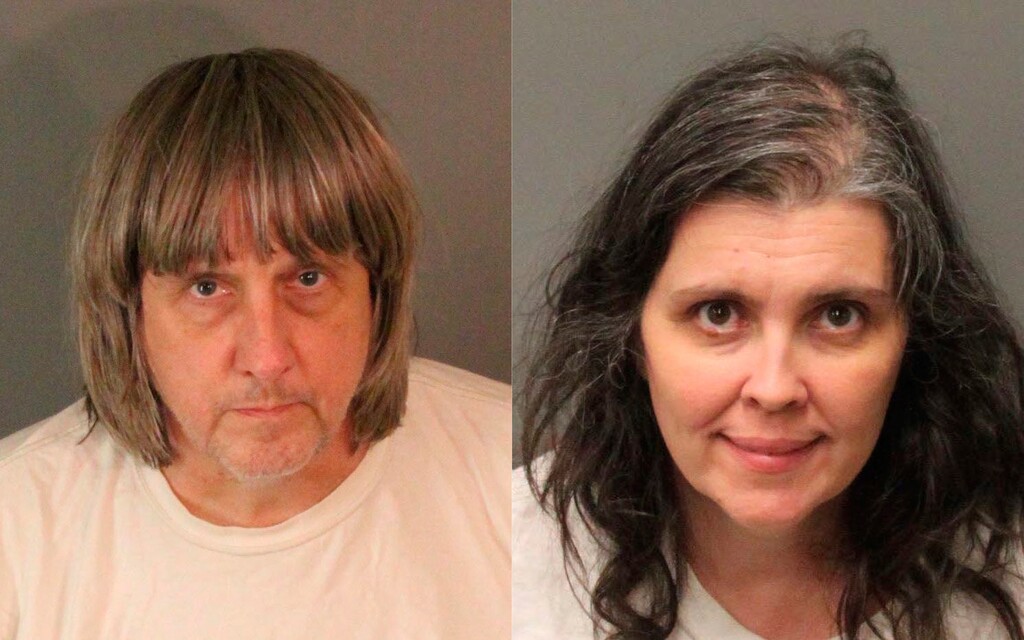 (Riverside County Sheriff's Department | The Associated Press) These undated photos provided by the Riverside County Sheriff's Department show David Allen Turpin, left, and Louise Anna Turpin. More than $120,000 has been donated to help 13 siblings in California who authorities say were kept chained to beds for months by their parents, the Turpins, and starved so much that their growth was stunted.